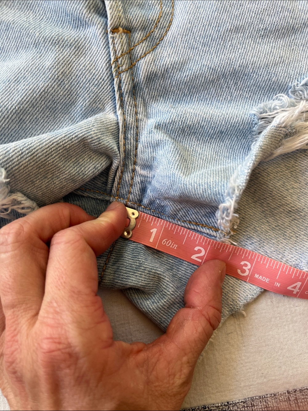 Levi's Light Blue Distressed Cutoff Denim Shorts - Picture 7 of 7